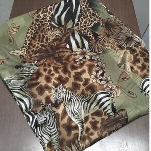 Jungle Giraffe Zebra Elongated Lightweight 13.5" x 60" Foulard Rectangular Scarf
